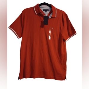 Tommy Hilfiger Red men's button polo shirt medium new with tags.